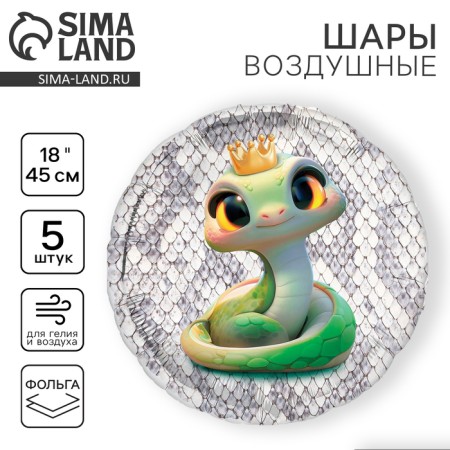 Flaged balloon 18 "Snake", circle, set of 5 pcs.