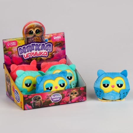 Soft toy "owl", mix, in showbox-1