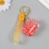 Trick rubber with carbine, strap "glass of lemonade" Water with glitter 4x6x6 cm