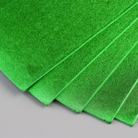 Foamiran metallized "green" 2 mm format A4 set of 5 sheets-3