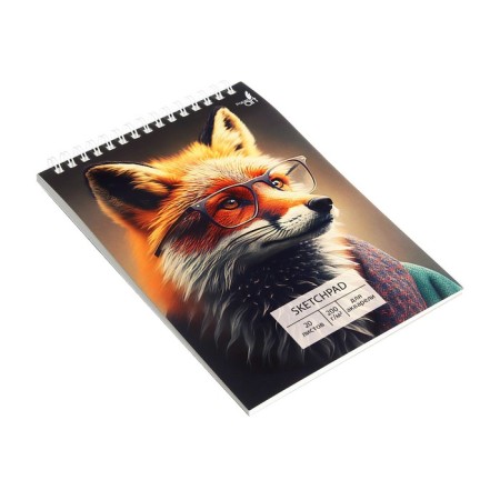 Sketchpad for watercolors 140 x 200 mm, 20 sheets, on the crest "Mr. Fox", cover of shared cardboard, block 200g/m²-1