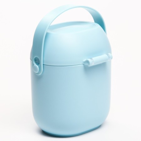 Container for storing baby food 450 ml., With a spoon, blue color-10