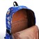 School backpack from textiles on lightning, 3 pockets, blue color