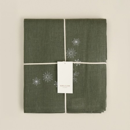 Scarlet with embroidery SL Home New Year 140x220cm, flax 100%, 265 g/m2-5