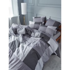 Bed linen 1.5 joint venture Guten Morgen Gray Cage, size 150x214 cm, 143x215 cm, 50x70 cm - 2 pcs