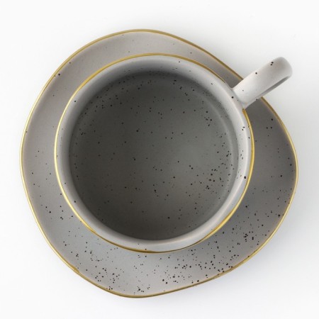 Tea couple ceramic "Scandy", 2 items: 220 ml mug, saucer 13x13.6 cm-3