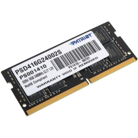Memory DDR4 Patriot PSD416G24002S, 16GB, 2400 MHz, PC4-19200, SO-Dimm