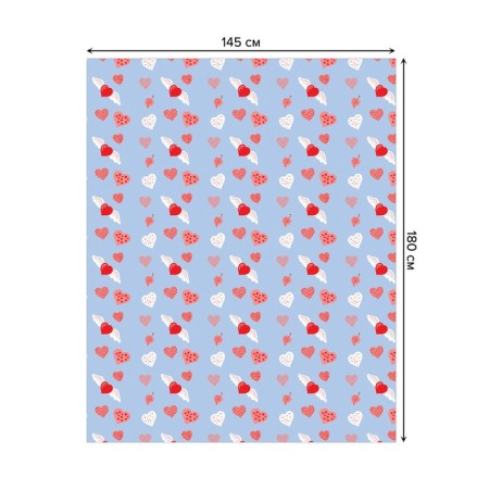 The tablecloth “Inspired Hearts”, rectangular, oxford, size 145x180 cm-1