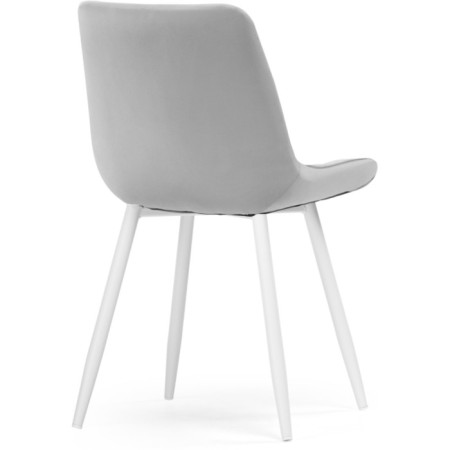 Stool on a metal frame Baoine used metal/velor, white/gray 50x55x83 cm-3