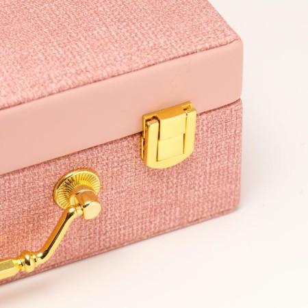 Casket to the leatherette for jewelry "Pink" combined suitcase 8x18x23 cm-4
