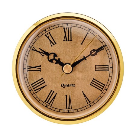 Quartz clock, D-9 cm, 1AA, smooth move, gold-2