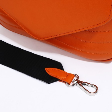 Women's bag Fabula on a magnet, long belt, orange color-5