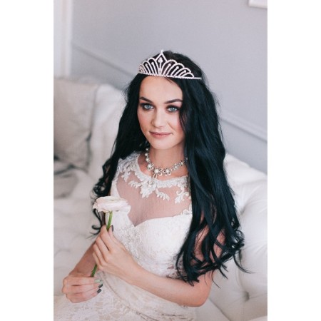 Hair diadem "Grace" droplet, 6 cm, silver-2