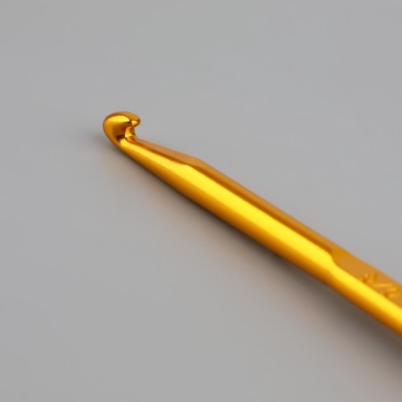 Knitting hook, bilateral, d = 6/7 mm, 13 cm, gold color-4