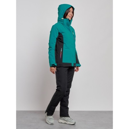 Ski costume female winter, size 44, dark green color-6