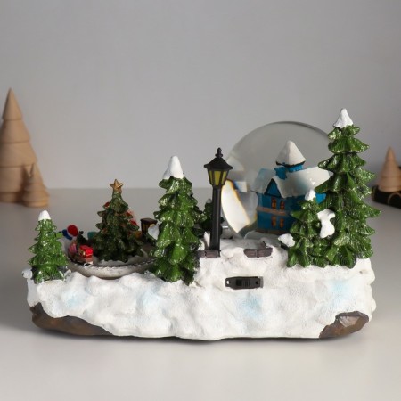 Souvenir Polystone Water Ballion Music, Light "Lapland" is spinning d = 10 cm 25.5x17x16 cm-2