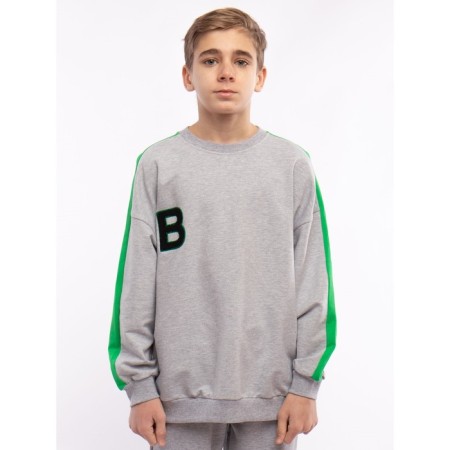 Sweatshirt for a boy, height 176 cm, color gray melange