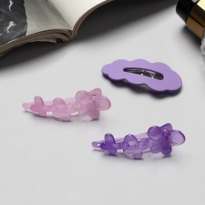 Jannet hair clip (set 3 pcs) 5 cm, purple