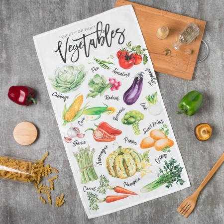 Kitchen towel "Vegan" 40x73 cm, 100% cotton, sarzha 190 g/m2