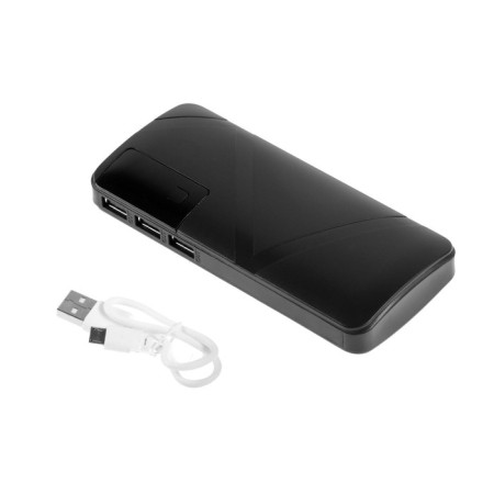 External battery Luazon PB-05, 6000 mAh, 3 USB, 2 A, display, flashlight, black-3
