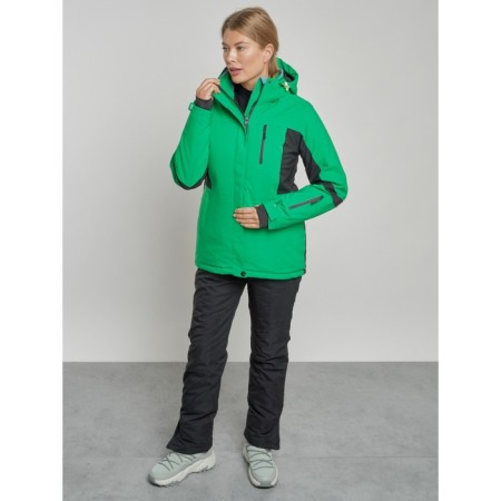 Ski costume female winter, size 50, green color-4