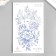 Tattoo on the body blue "Deer in flowers" 18x11 cm
