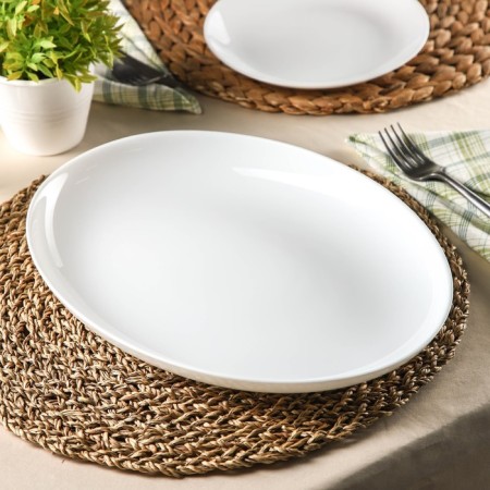 Oval dish luminarc diwali, d = 33 cm, glass ceramic, white color-1