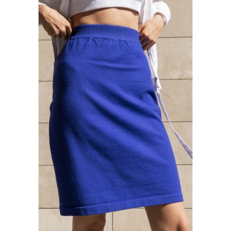 Female skirt, size l, blue color-1
