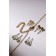 Set of 5 objects: 4 pairs bubbles, pendant “heart”, white-pink color in gold, 45 cm