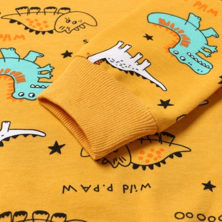 A set for a boy (sweatshirt, trousers), mustard color, height 92 cm-5