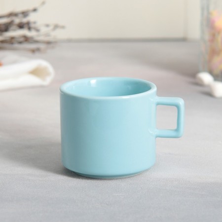 Tea couple ceramic Love Blue, mug 150 ml, saucer 17.5x8 cm, blue color-5