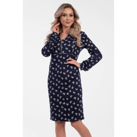 Female dress, size 42, blue, white color-6