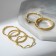 Ring set 5 pieces "perfect fingers" glow, white color in gold