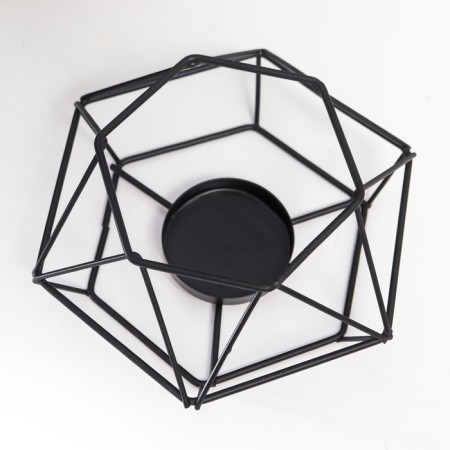 Summary metal per 1 candle "hexagon" black 12x13.5x6 cm-3