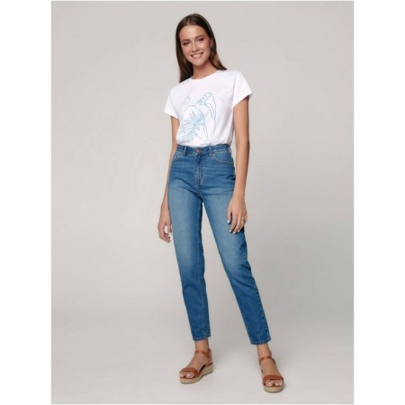 Women's jeans with a high landing CONTE Elegant Mom Fit, size M, color Mid Blue-1