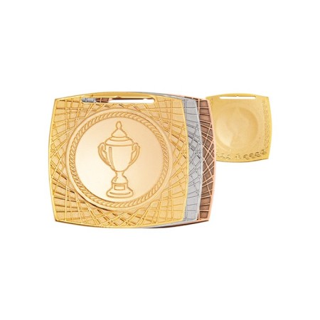 Medal size 7x7 cm, under the tab 50 mm, thickness 2 mm, color of bronze