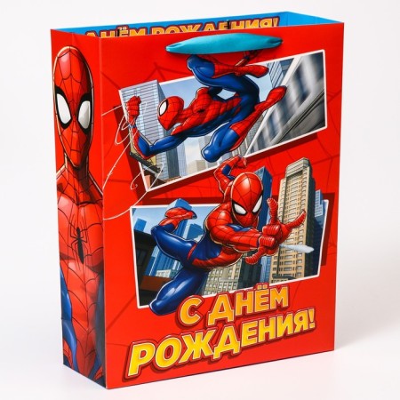 Gift package "Happy Birthday" 31x40x11.5 cm, packaging, spider-man-1