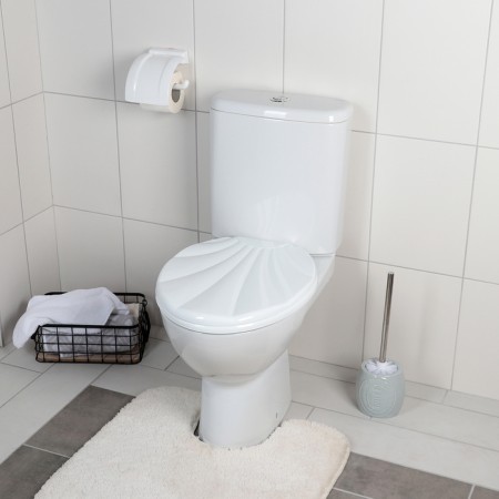 Toilet seat with a shell lid, white color-1