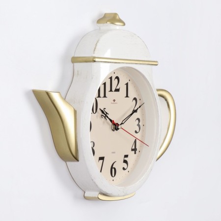 Wall -wall clocks for the kitchen "Teaker", silent, 29 x 34 cm, white, aa-1