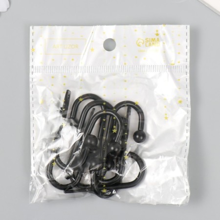 Metal hook "with a ball" black 4.9x2.5 cm-5