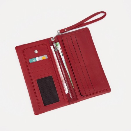 Women's wallet on magnets, red color-4