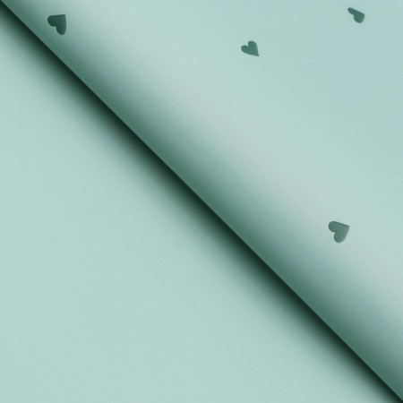 Film in sheets, 58 x 58 cm, "hearts", green 65 micron (+- 1cm)-1