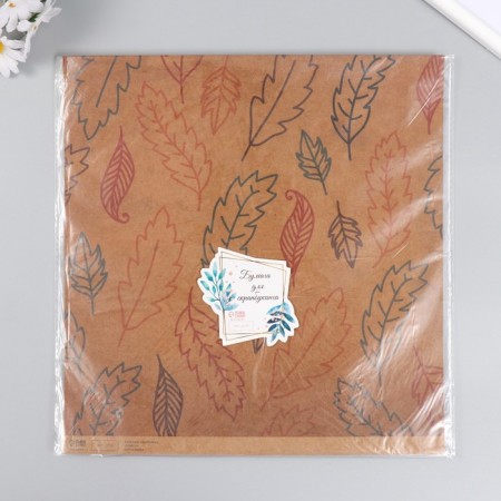 Scrapbooking Kraft "Leaves" density 180 g 30.5x32 cm-4