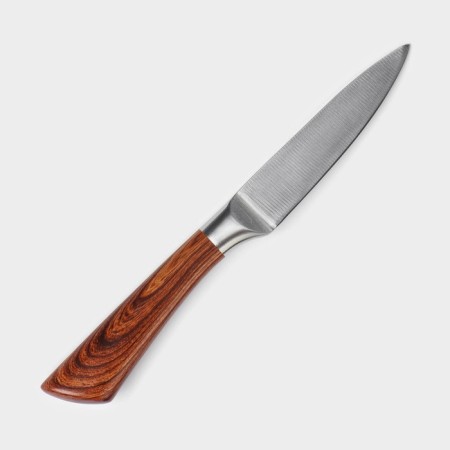 Knife for vegetables kitchen shade Forest, blade 9.5 cm, brown color