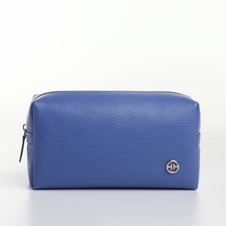 Cosmetic bag with lightning, textura, blue color-1