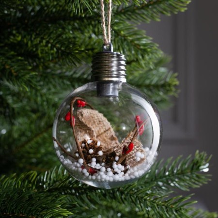 Christmas ball "New Year", batteries, 1 LED, glow warm white-1