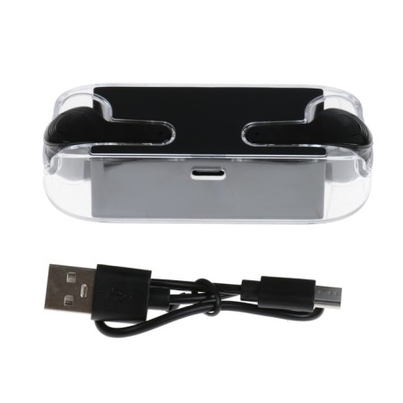 Wireless headphones KM12, TWS, inserts, BT 5.0, 30/200 mAh, transparent, black-6