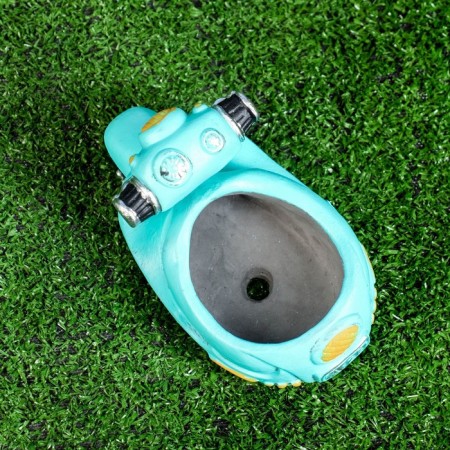 Pot "motorcycle" turquoise, 17x8.5x9cm-5