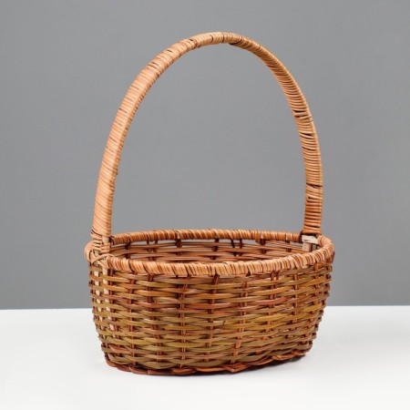 Wicker basket, 26 × 21 × 10/31 cm, vine, corn-2