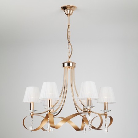 ADELIA 6x40W E14 chandelier, gold 68x68x53 cm
